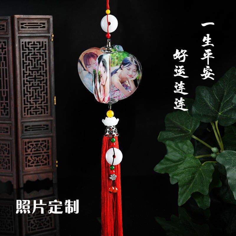 汽车挂件定制照片车内吊饰吊坠创意男女后视镜平安水晶挂饰用品
