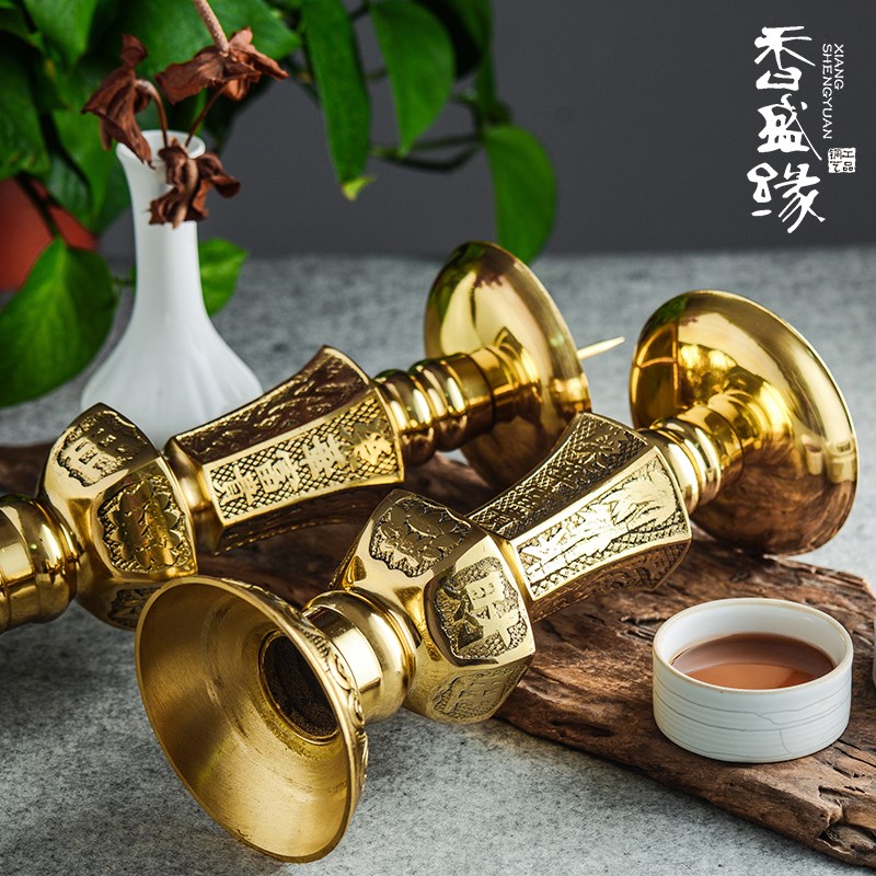 纯铜烛台焟烛台蜡台中式复古摆件婚庆婚礼道具新款铜烛台一对