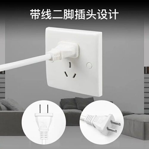 小型迷你可爱插板长线插座带开关5米8m拖线短可2脚插排插二项两孔