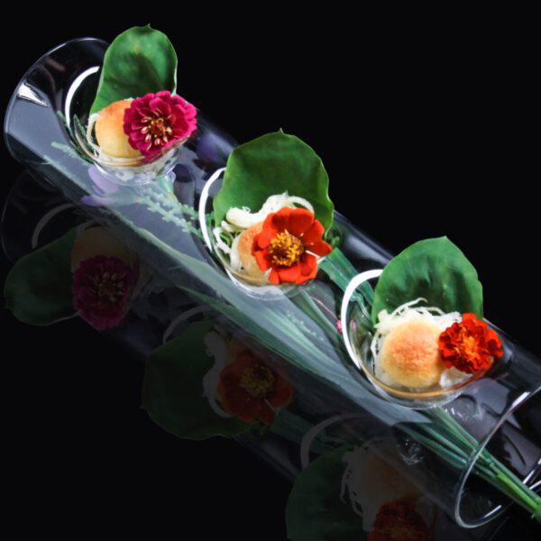 私创意皿意境菜分房器美食透明子料理玻璃菜餐具个性酒店用品三孔