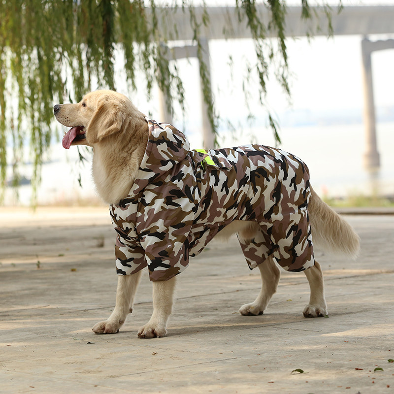 狗狗雨衣四脚宠物中大型犬拉布拉多金毛边牧大狗防水雨披全包反光