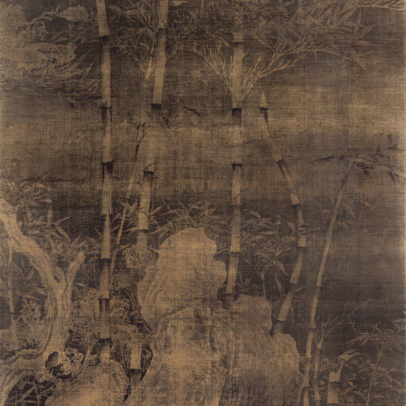 徐熙 雪竹图 新中式 绢本微喷复制临摹欣赏装饰挂画宣和宋式裱