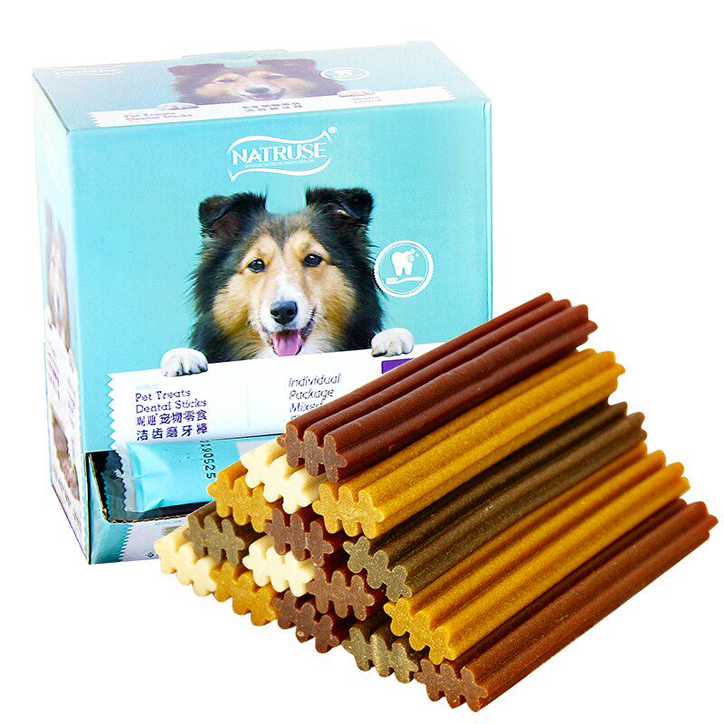 DT宠物 昵趣洁齿骨狗狗磨牙棒小型犬幼犬比熊零食泰迪除口臭30根