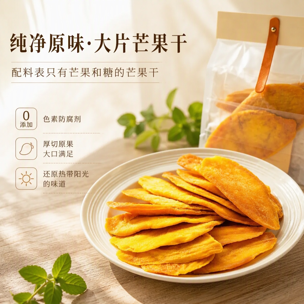 芒果干独立包装无添加严选品质办公室零食大片厚切水果果干蜜饯