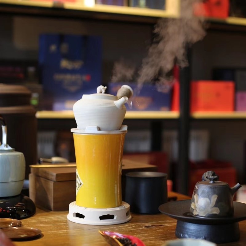 茶具套装顽炉斋便携户外砂铫白泥煮茶壶炉碳炉小火炉风炉工夫茶具