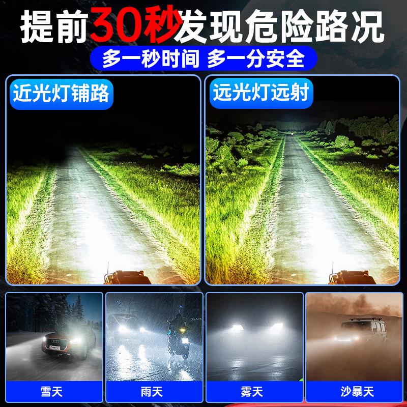 21-24款比亚迪E2 LED大灯远光近光一体车灯强光超亮白光汽车灯泡