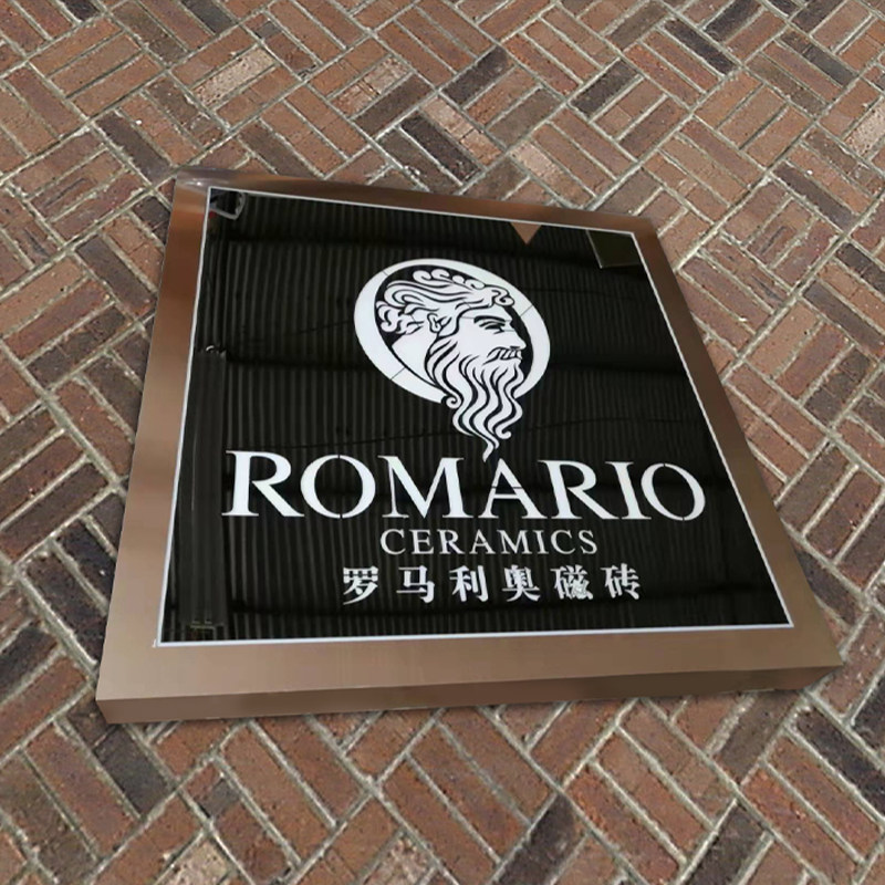 创意电镀不锈钢镂空投影灯箱广告牌定制店招牌挂墙式户外背发光字