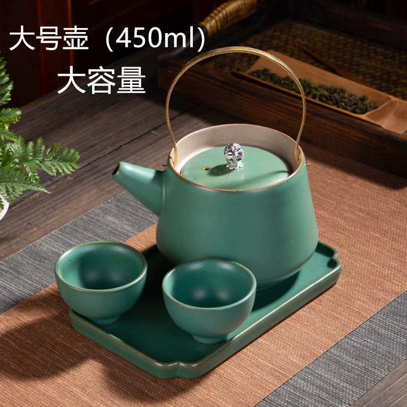 复古大号提梁壶套装整套日式茶壶功夫茶具家用水壶简约陶瓷干泡盘