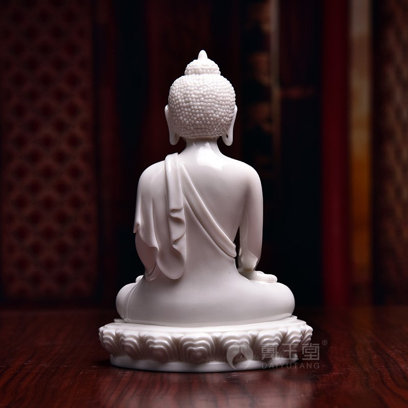 戴玉堂陶瓷小佛像摆件随身佛旅行出差随身携带释迦摩尼佛艺术装饰