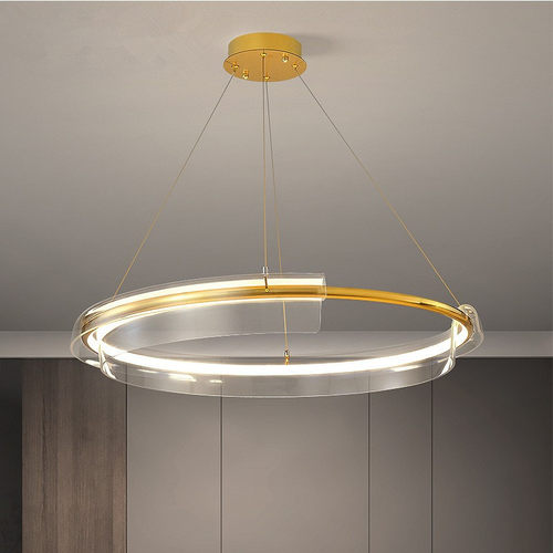 现代轻奢客厅LED圆环吊灯设计师北欧简约网红餐厅卧室样板间灯具