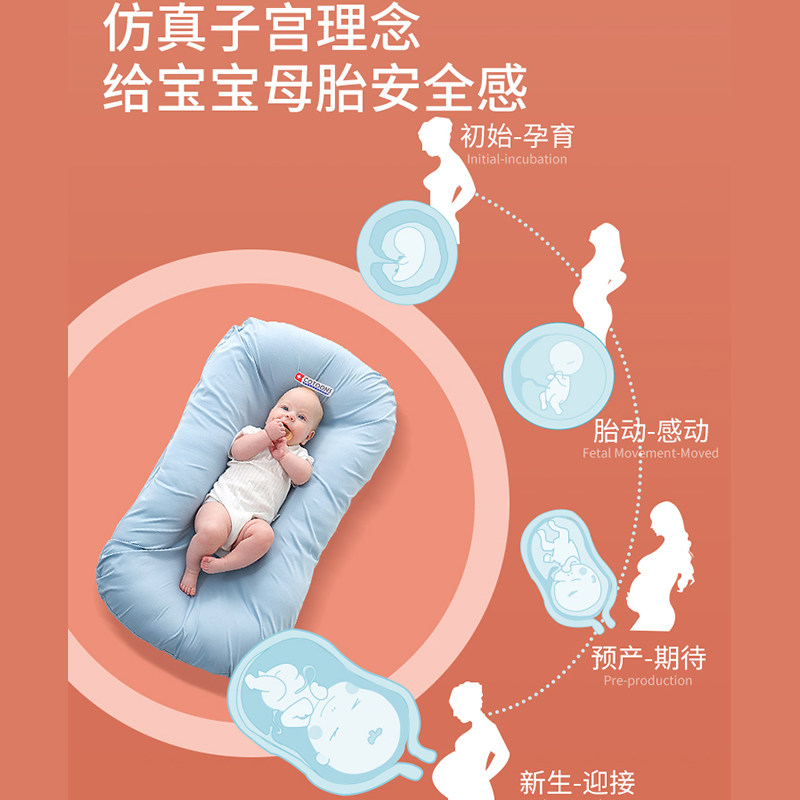 oogaa婴儿床中床睡觉防压便携式婴儿床新生儿宝宝安睡定型防惊跳