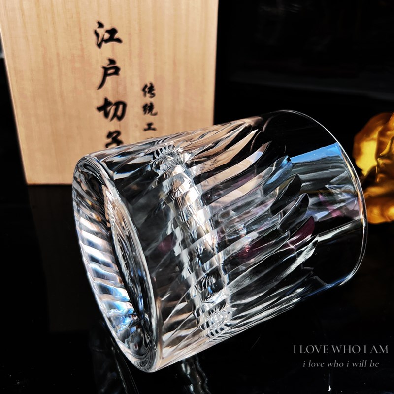 江户切子K9威士忌杯手工高端无铅水晶玻璃杯日式洋酒杯子结婚礼物