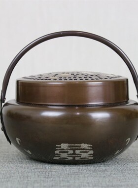 铜暖手炉纯手工旺盆 纯铜火铳铜手炉铜脚炉铜怀炉铜火冲婚庆自用