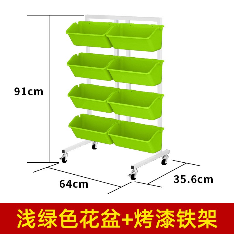 带轮多层阳台移动花架托盆蔬菜草莓种菜盆套装花盆厂家
