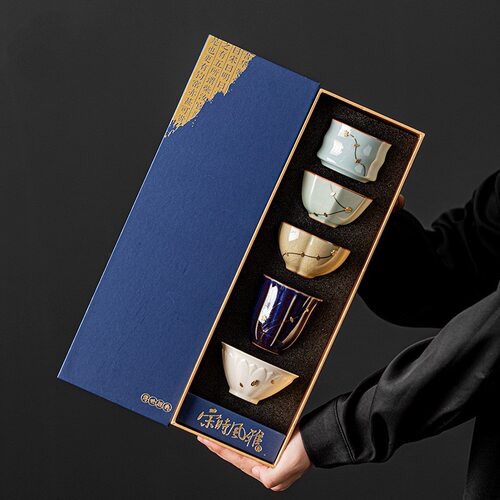 五大名窑非遗手工艺锔钉主人杯茶杯送领导父母退休生日礼物