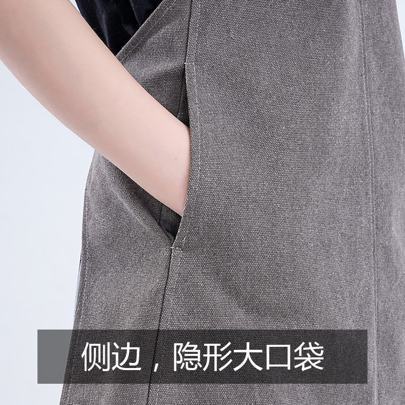 日式围裙高级感牛仔帆布女背带围腰定制印字2025新款商用工作服男