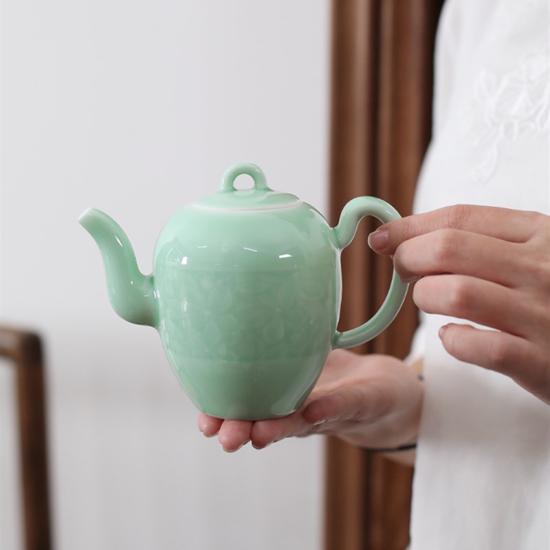 陶瓷盖碗泡茶羊脂玉白瓷功夫茶具套组办公室会客家用客厅日式简约