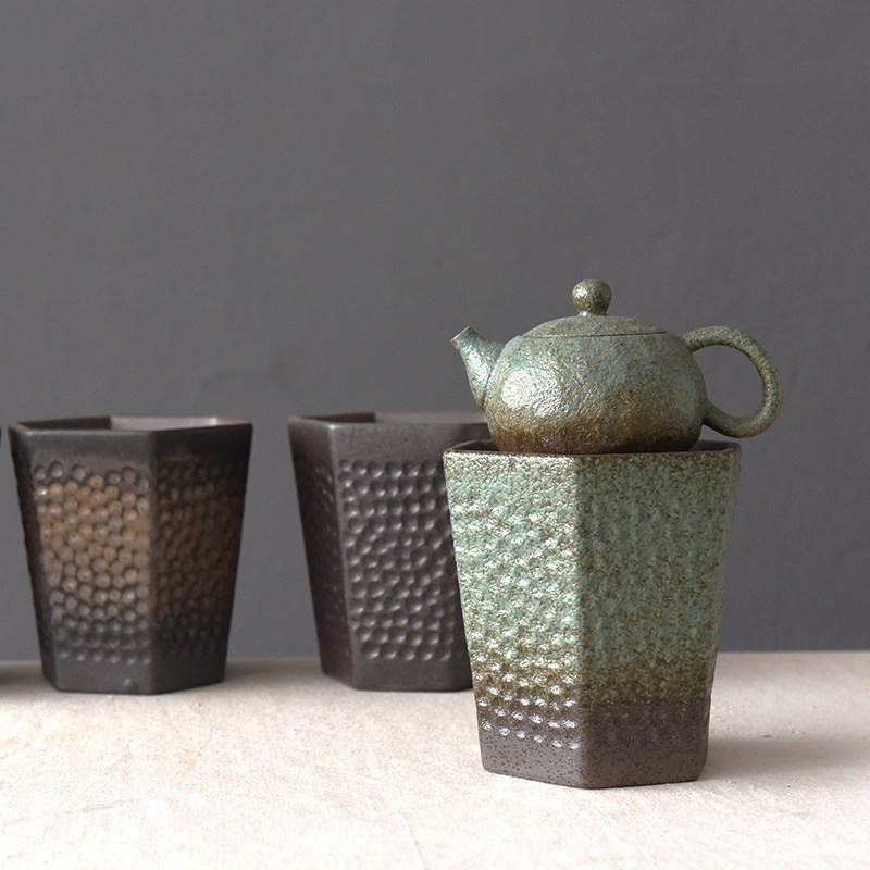 日式禅意粗陶建水茶洗手工中号壶承茶盂水盂茶渣桶功夫茶具零配