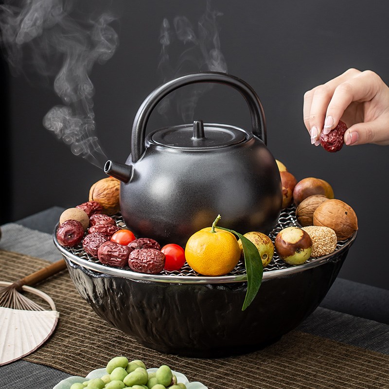 围炉电陶炉煮茶器煮茶壶煮茶器陶瓷普洱茶烧茶炉家用烧水壶煮茶器