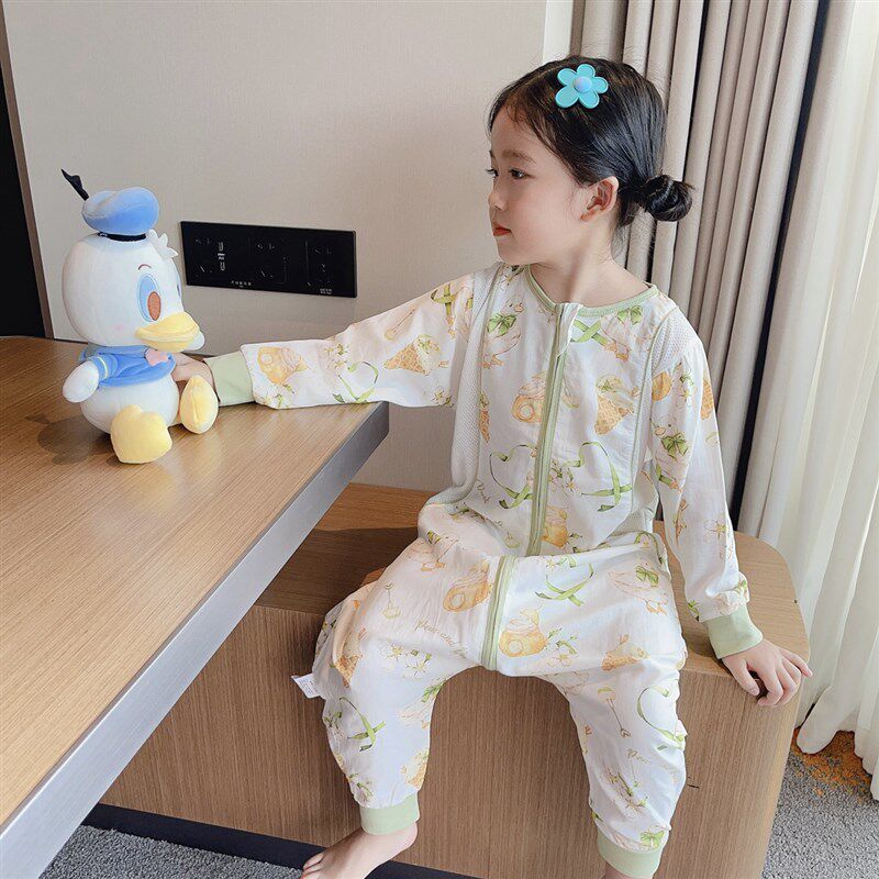 竹棉睡袋婴儿夏季儿童空调宝宝纱布春秋防踢被子神器夏天睡衣女童
