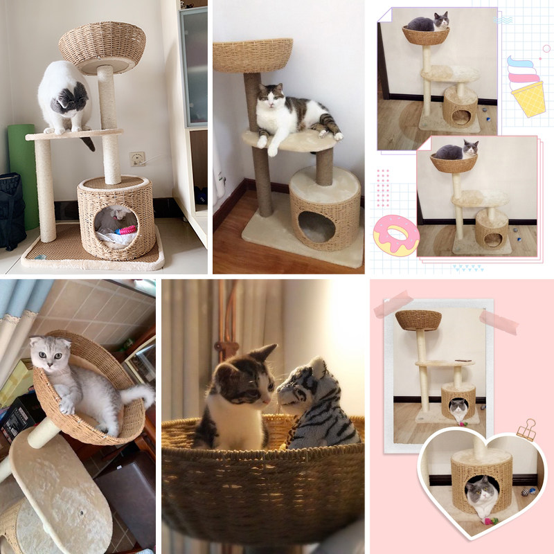 爱咪购藤编猫爬架环保攀爬架猫窝猫树剑麻手工编织猫抓板跳台猫屋