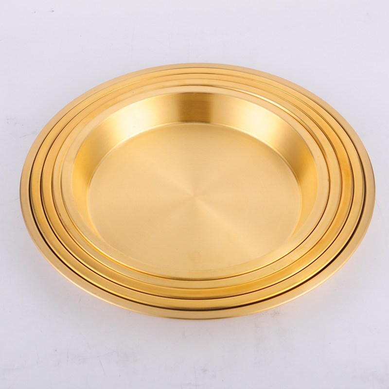 加厚纯铜盘子黄铜盘健康铜器餐盘蒸鸡蒸鱼铜盘圆铜盘子托盘贡供盘