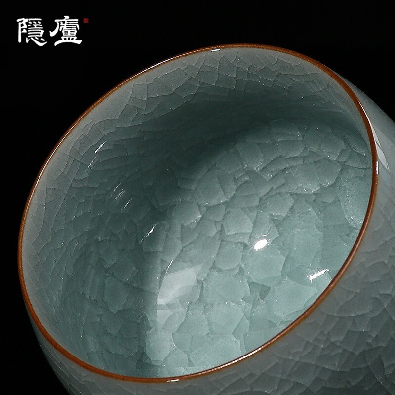 隐庐 李廷怀手作冰花汝瓷茶杯主人杯卵青汝窑陶瓷品茗杯单杯