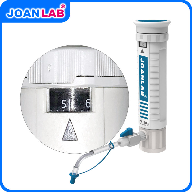 JOANLAB 瓶口分液器实验室连续分配器套筒式加液瓶可调定量加液器
