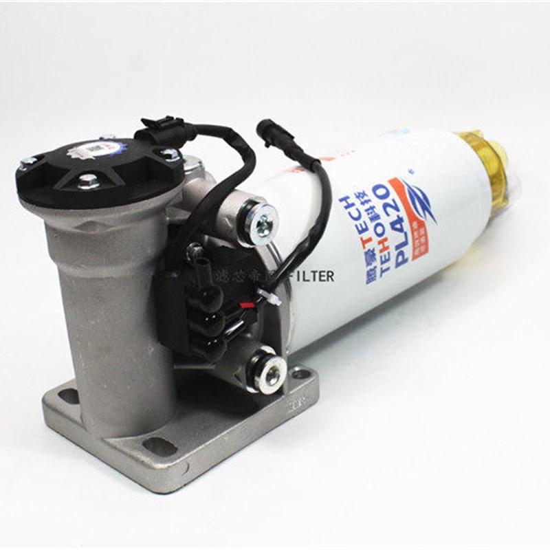 12V预热柴油滤清器总成 24V电子泵油水分离器加热配件 PL420底座