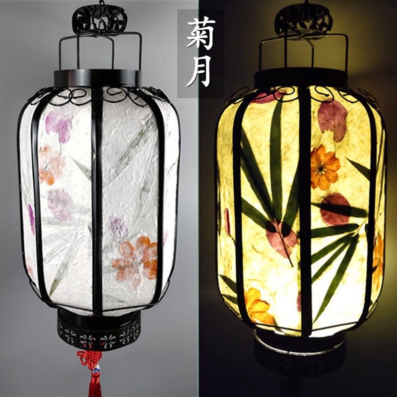 手提花草纸灯笼汉服灯笼古风拍摄道具照相馆中秋新年元宵节装饰花