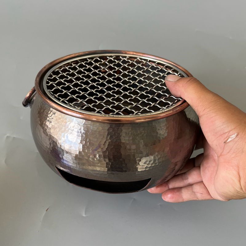 迷你版紫铜碳炉户外便携式烤茶炭火炉子小号风炉木炭橄榄碳烤火炉