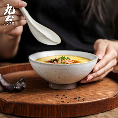 九土日式粗陶手工侘寂风碗