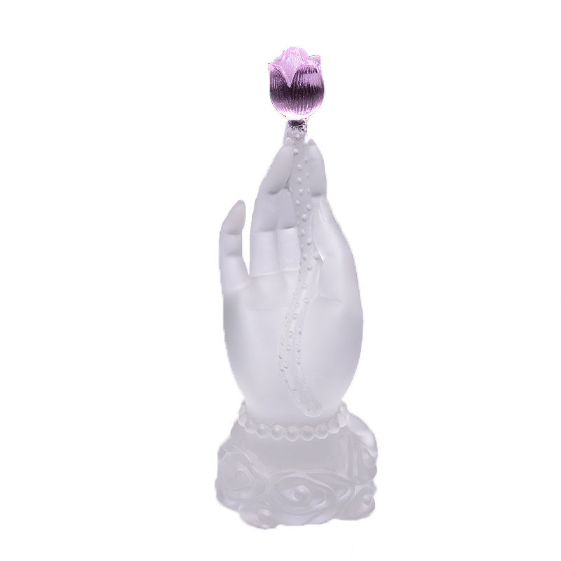 琉璃工艺品佛手莲花新中式客厅玄关茶几桌面装饰水晶禅意摆件