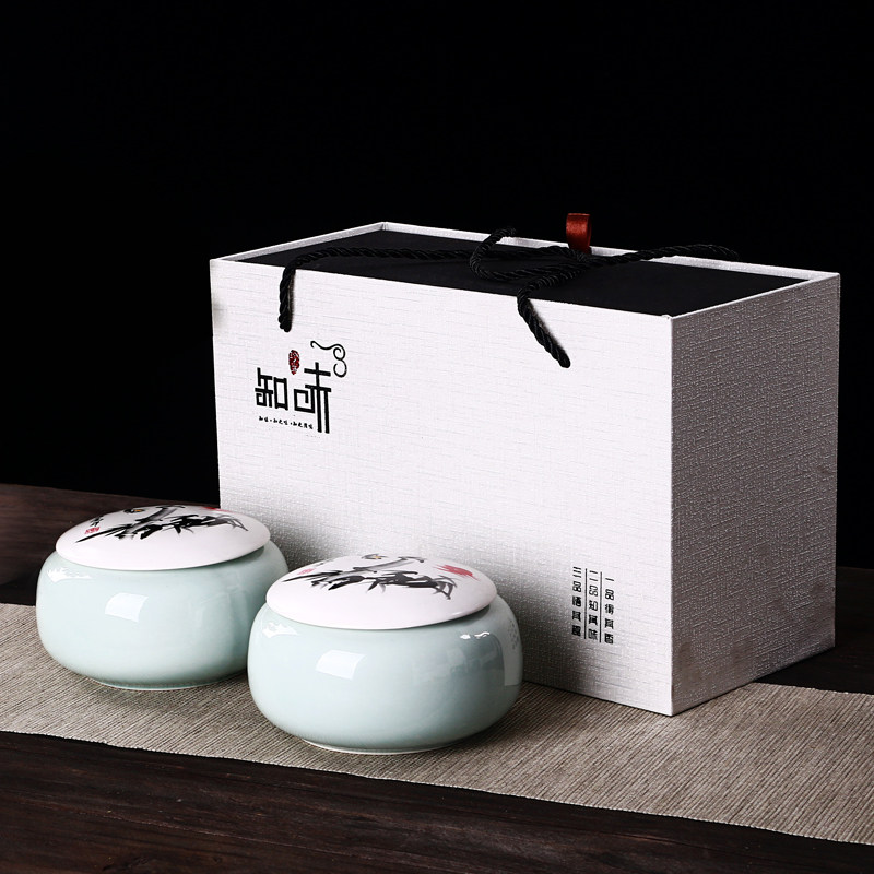 茶叶礼盒空盒红茶绿茶普洱茶包装盒通用半斤装陶瓷密封茶叶罐定制