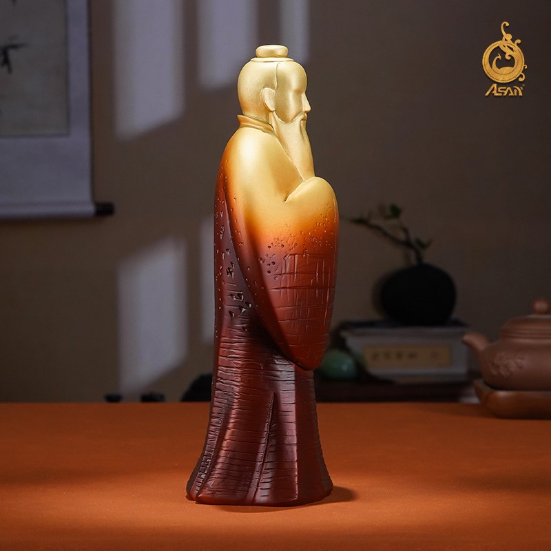 黄铜摆件《孔子》家居饰品孔夫子工艺品书房书柜装饰送老师纪念品