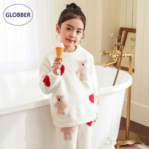 globber秋冬加厚女童家居服套装
