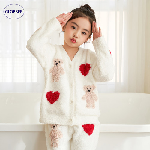 globber女童小熊家居服亲子睡衣