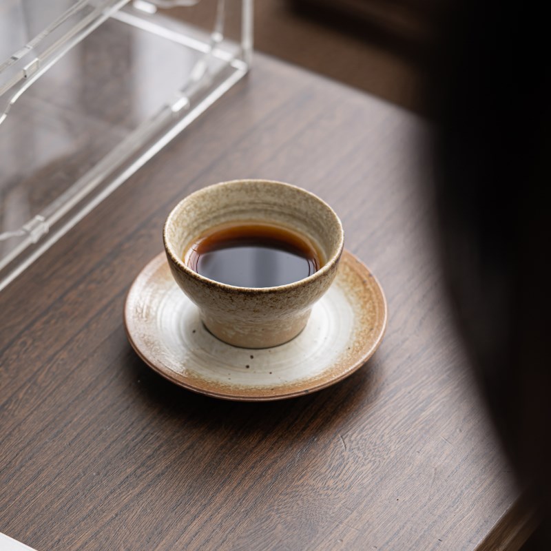 日式复古咖啡杯浓缩陶瓷咖啡杯窑变小众马克杯创意个性陶瓷杯带勺