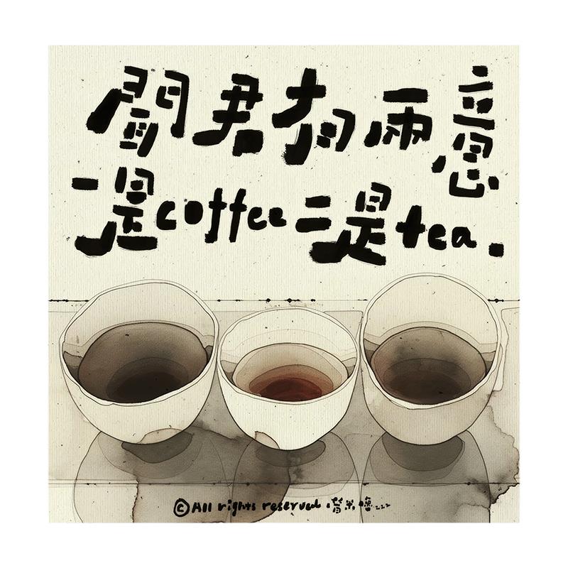 布纸有爱 茶语 国潮茶室文字装饰画客厅趣味挂画咖啡店创意壁画