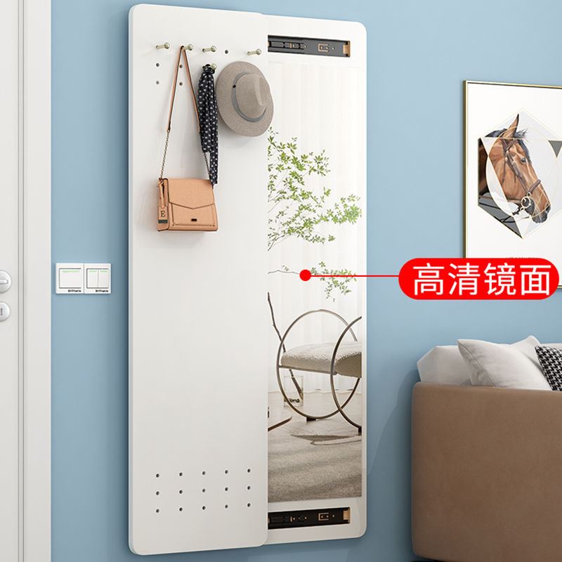 新款穿衣镜隐藏式全身镜挂壁隐形试衣镜玄关暗藏靠墙洞洞板挂衣帽