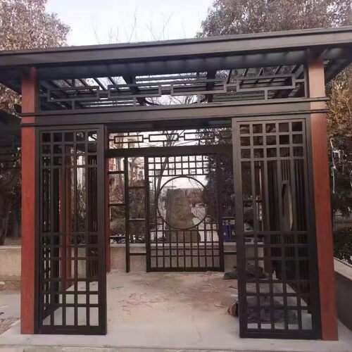 户外铝合金凉亭 庭院别墅花园休闲亭子可承接工程新中式电动凉亭