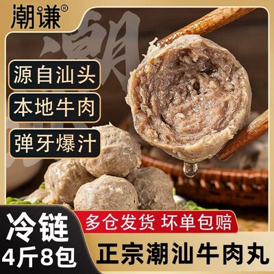 潮谦-潮汕牛肉丸正宗新鲜冷冻牛筋丸火锅麻辣烫煮汤丸子