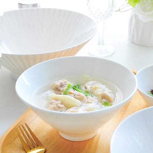 骨瓷餐具陶瓷碗碗碟家用斗笠碗8寸日式复古米饭碗汤碗小碗菜碗大