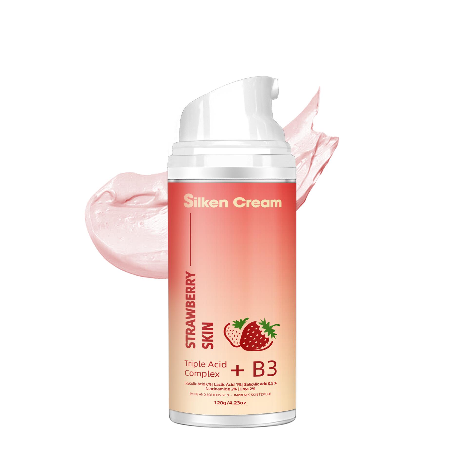 跨境skin‑care cream草莓丝滑护肤霜细小去角质颗粒肌肤光滑细腻