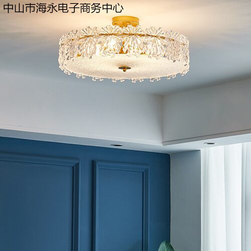 法式轻奢后现代吸顶灯复古创意主卧室圆形客厅家用温馨北欧风灯具