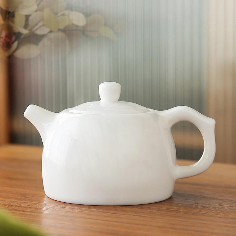 210毫升羊脂玉瓷井栏壶功夫茶具泡茶壶手工德化白瓷家用单壶