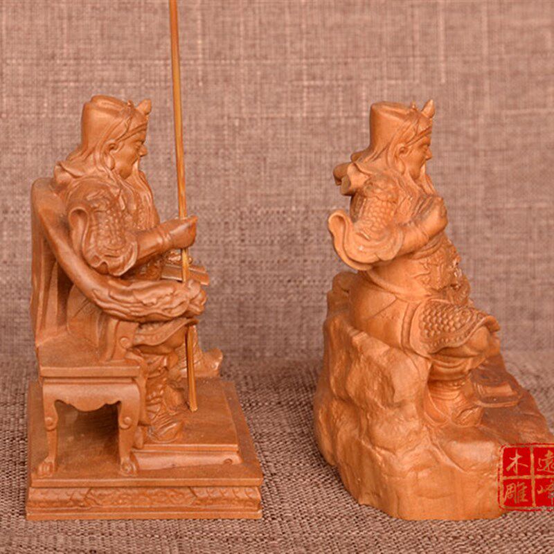黄檀木雕实木雕刻神像坐椅关公关圣帝君关二爷精雕工艺品摆件