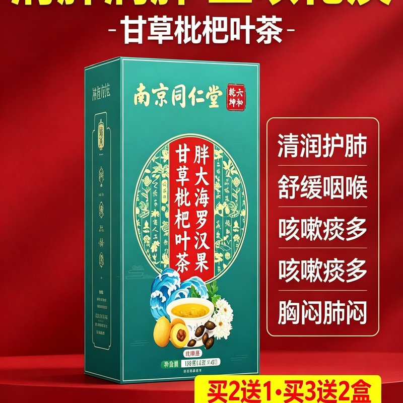 胖大海罗汉果甘草枇杷叶咽炎茶护嗓清肺润肺化痰止咳润喉养生茶痒飞养肺增强肺动力白痰黄痰胸闷肺闷咽喉肿痛咽炎不适肝肺火气