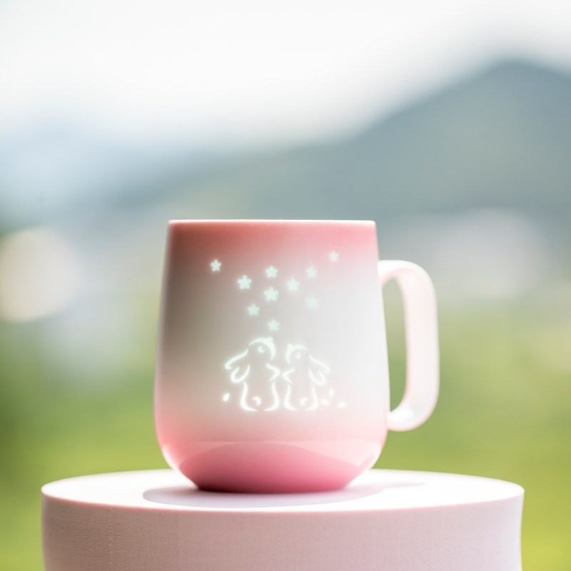 创意礼物浪漫樱花兔玲珑陶瓷马克杯情侣对杯高颜值文创礼品杯子女