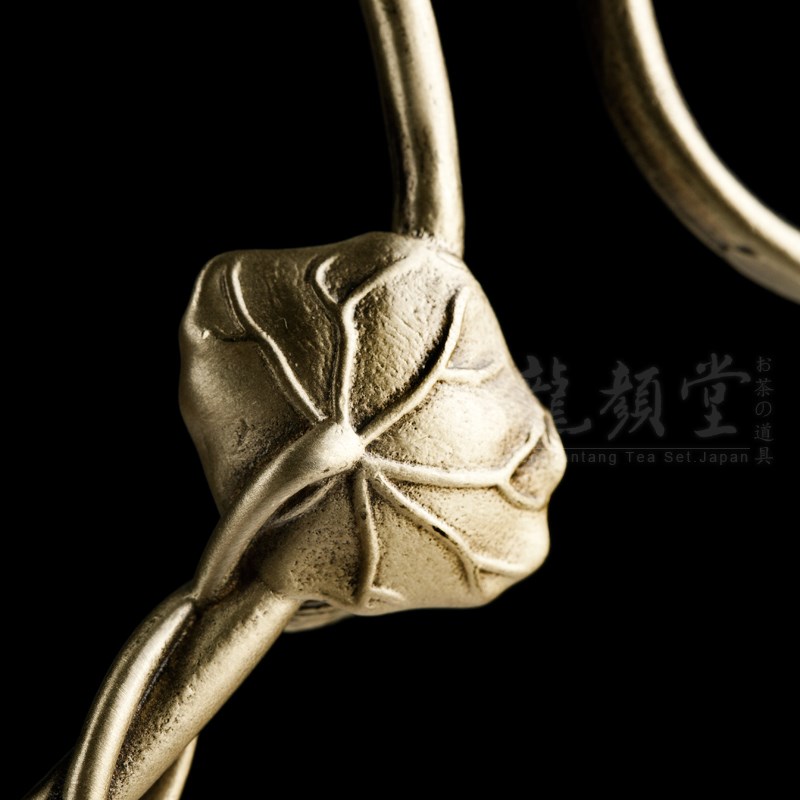 龙颜堂日式茶具套组 铁壶睡莲壶持铜制壶盖夹专业茶道配件组